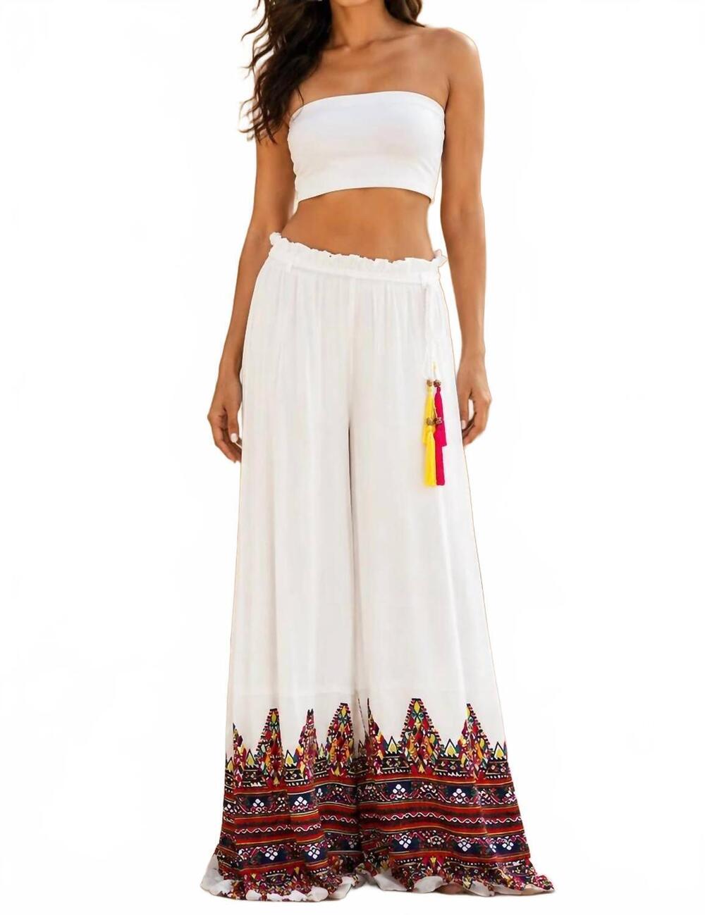 NEW ULA SWIMWEAR bollywood palazzo pant in white